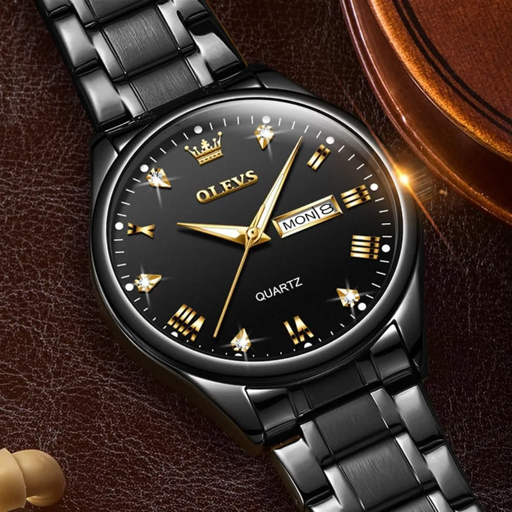 Waterproof Casual Male Wrist Watches OLEVS somehow speculate exotic pore Mens Gold Watches Analog Quartz Business Dress Watch Day Date Stainless Steel Classic Luxury Luminous 