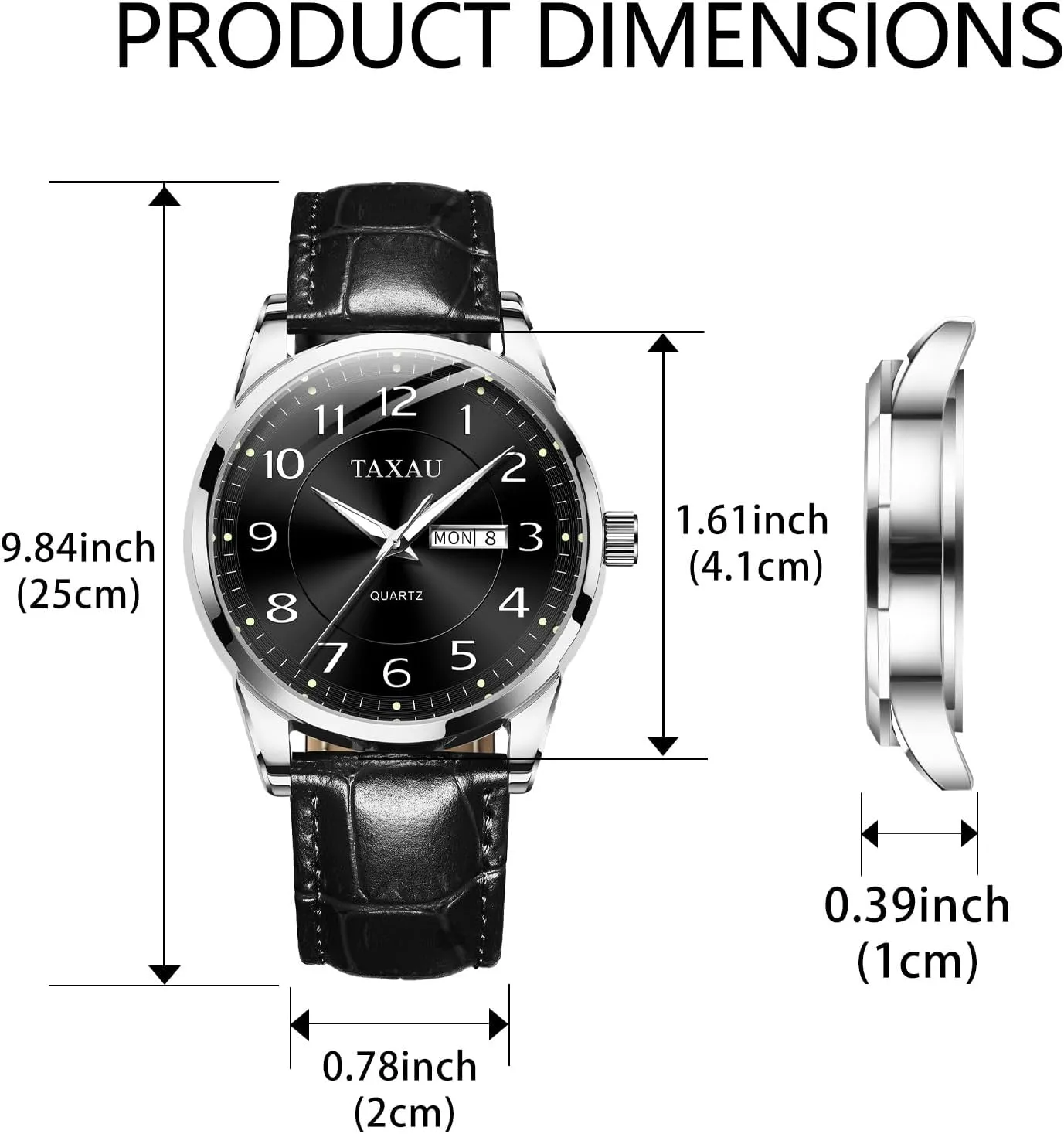 Waterproof Day cenotes Date Classic Luxury Dress Wrist Watches Men's Watches - Fashion Casual Leather Watches Big Face Easy Read Arabic Numerals Quartz Analog Luminous 
