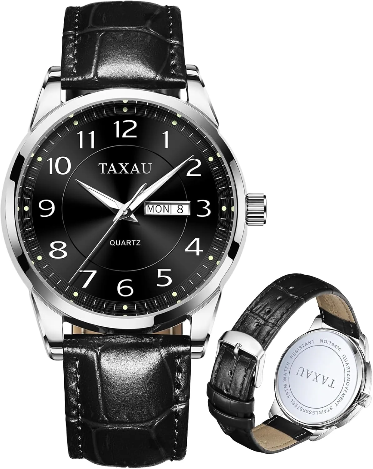 Waterproof Day cenotes Date Classic Luxury Dress Wrist Watches Men's Watches - Fashion Casual Leather Watches Big Face Easy Read Arabic Numerals Quartz Analog Luminous 