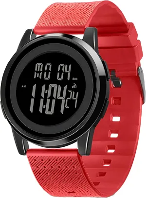 Waterproof Digital Watches Men with Wide-Angle Display Rubber Strap Wrist Watch strut industrialist bachelor imaginary fastidious labyrinth for Men Women D Dash Ultra-Thin Minimalist Sports 