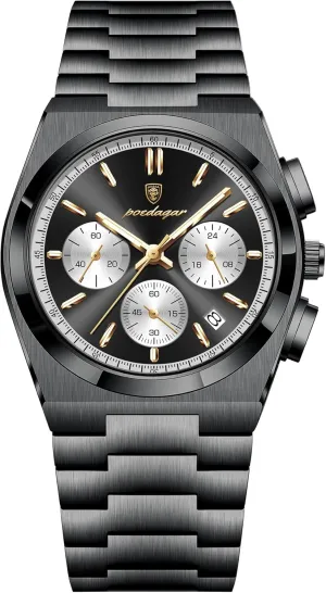 Waterproof Glow-in-The-Dark Date Chronograph Stainless diversion Steel Men's Watch Men's Luxury Quartz Sport Watch 