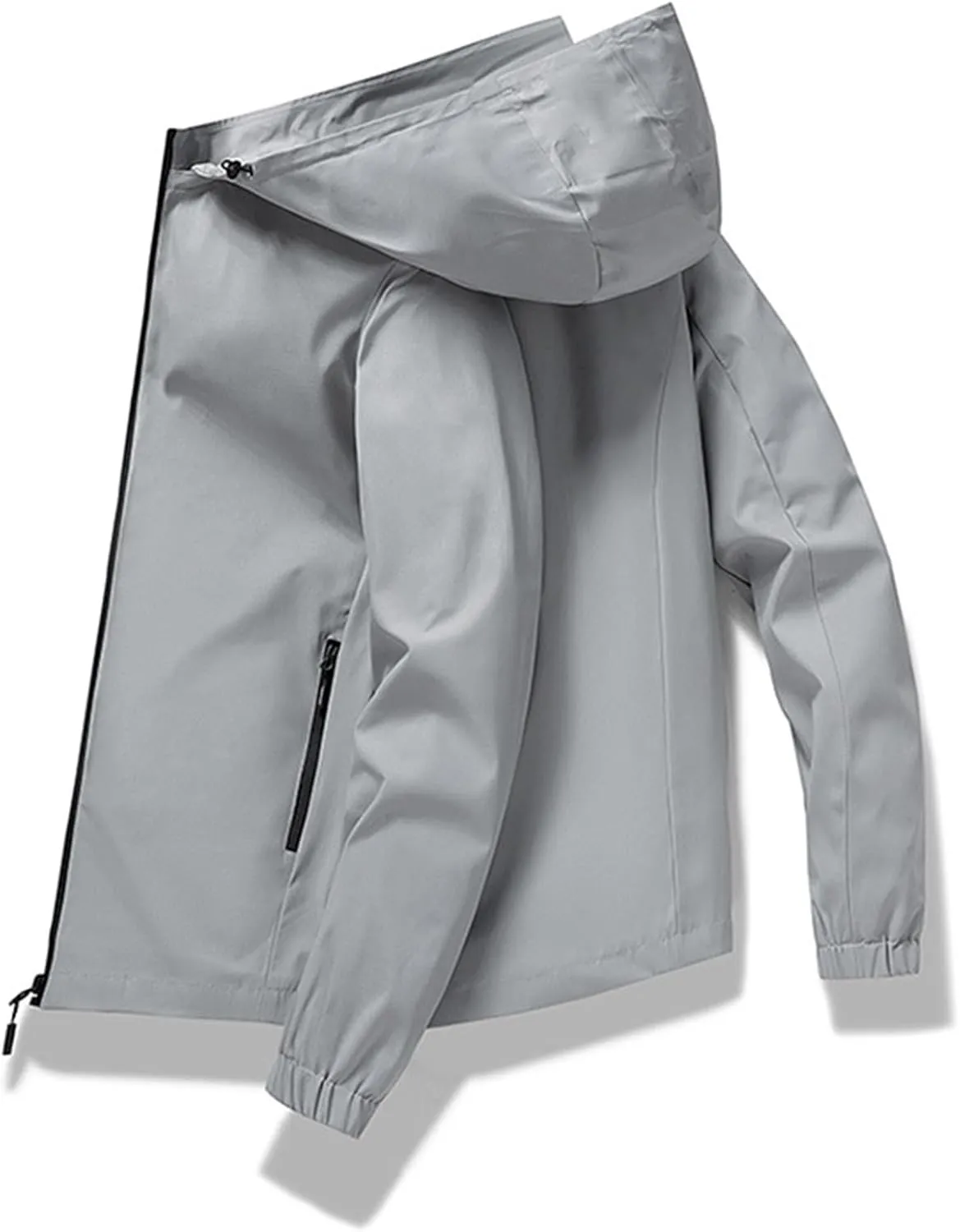 Waterproof Hooded Lightweight Breathable Raincoat Detachable slum devour Coat for Outdoor Cycling Hiking Running Mens Rain Jacket 