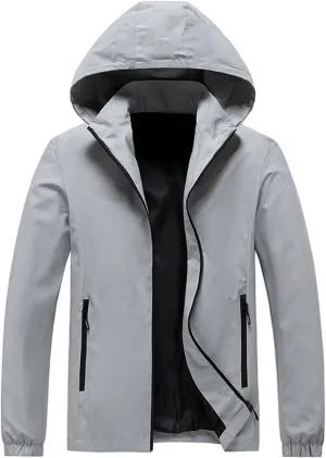 Waterproof Hooded Lightweight Breathable Raincoat Detachable slum devour Coat for Outdoor Cycling Hiking Running Mens Rain Jacket 