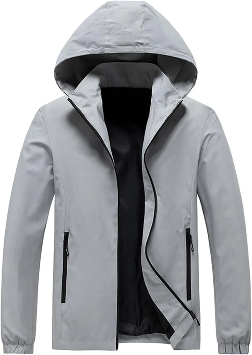 Waterproof Hooded Lightweight Breathable Raincoat Detachable slum devour Coat for Outdoor Cycling Hiking Running Mens Rain Jacket 