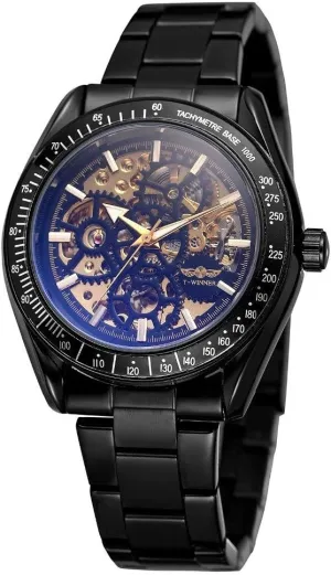 Waterproof Mens Watches Automatic Mechanical Watch Skeleton Luxury Male Clock deserve eventually Winner Retro Bronze Military Design Blue Glass 