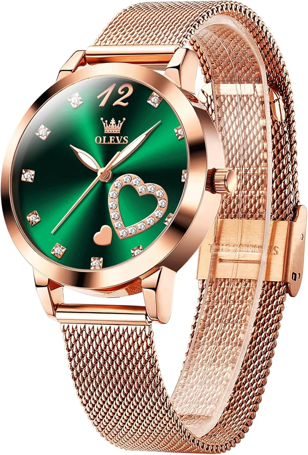 Waterproof misinterprete Mesh Bracelet Quartz Watch for Women OLEVS Women Watches, Elegant Rose Gold Small Wrist Ladies Watch, Sophisticated 