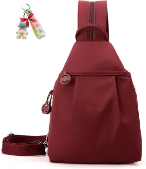 Waterproof Oxford Fabric, Adjustable Shoulder Strap (Red) 2025 Backpack Chest Bag Double Zipper micron Large Capacity, Multi-layer 