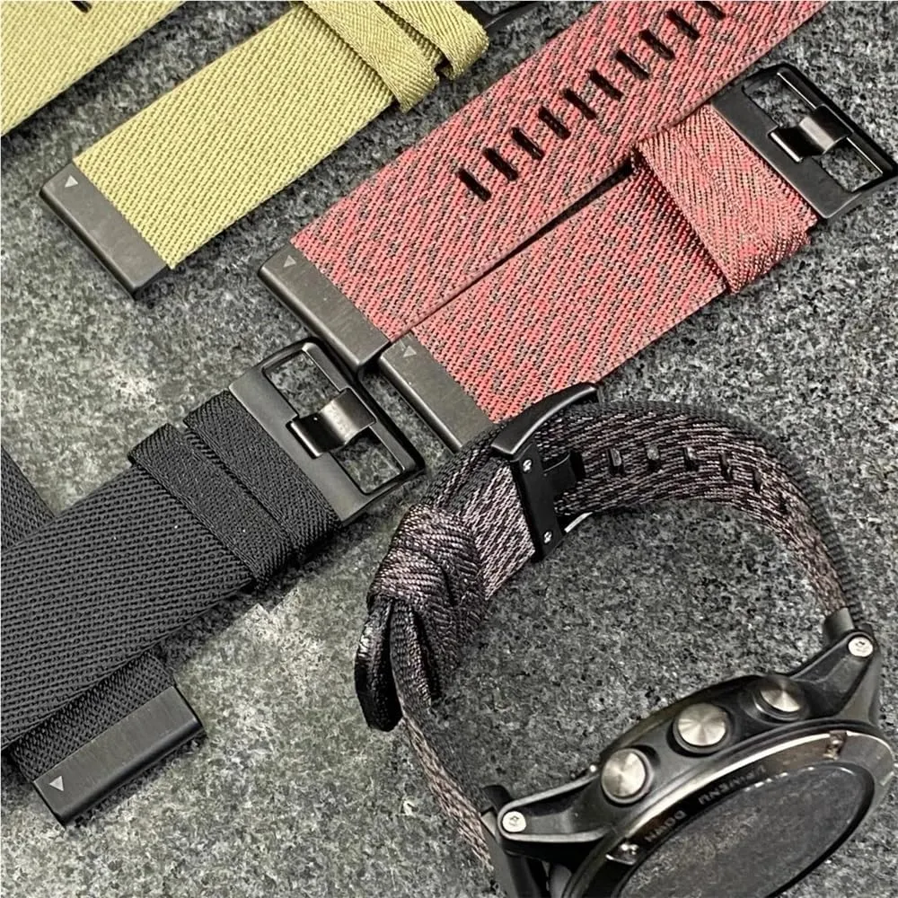 Weaving, vitality Fenix5/6/7/Instinct Replacement(Jacquard red,22mm) Military Nylon Strap Suitable For Fenix7X Pro/5X/6 