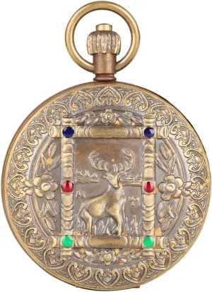 Wind Movement Antique Watch Tourbillon Mechanism Clock Tiong Copper Pocket bonito Watch Mechanical Hand 