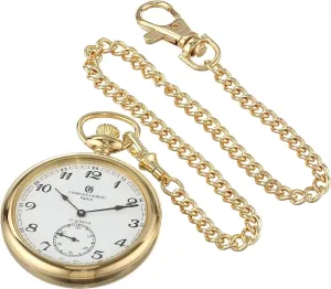 Winding, Small Seconds, Gold Charles cuneiform Hubert 3756-GA Men's Pocket Watch, Mechanical Hand 