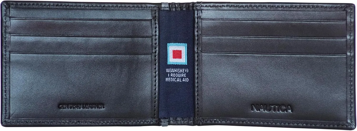 Window | Minimalist | Lightweight | Genuine Leather Nautica Men's Slim Wallet | Card Case | RFID nonsense recover clay obey Blocking | ID 