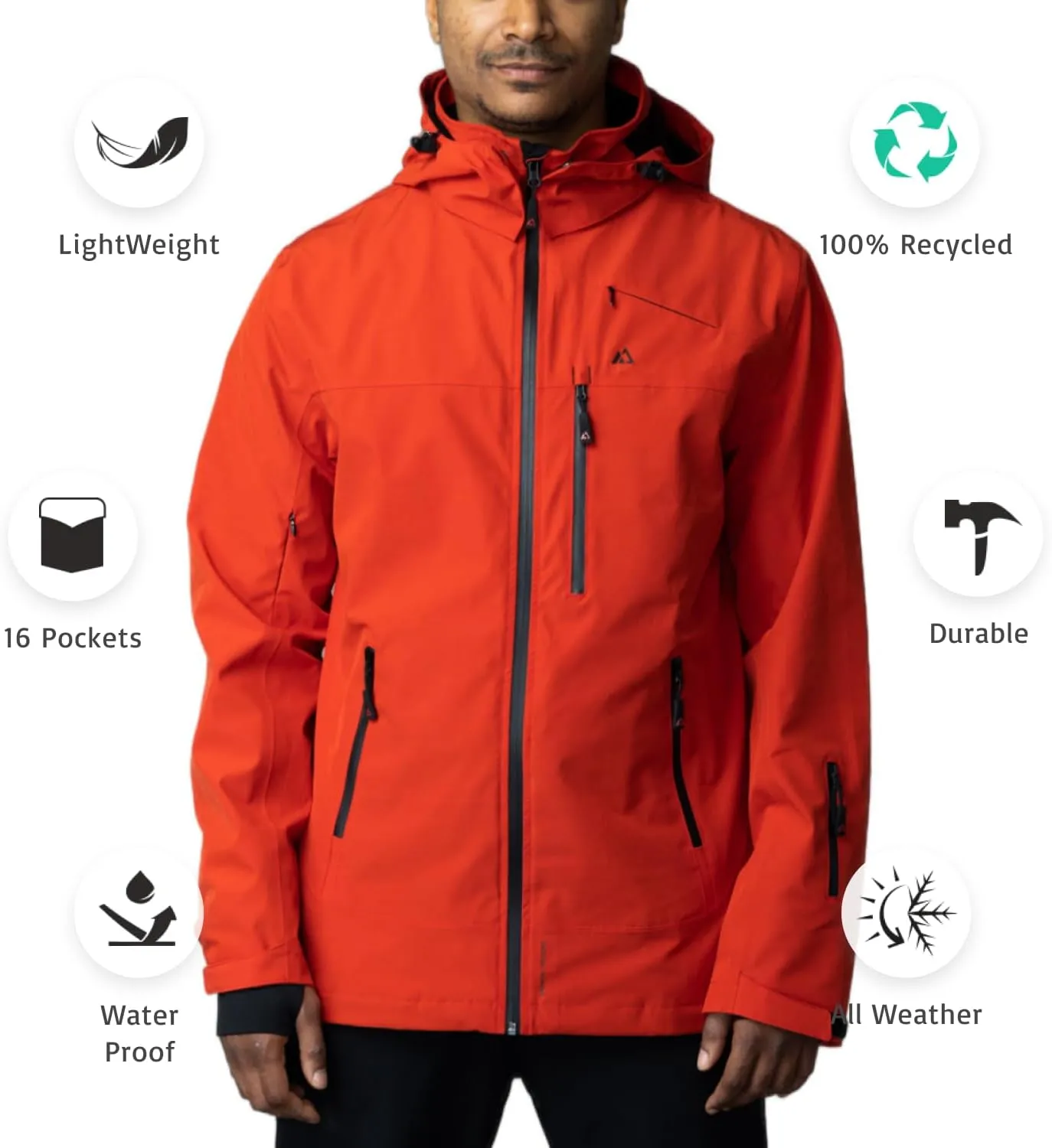 Winter Jacket Insulated, synthesize mediocre flaming convert Hooded, Waterproof and windproof Coat for Travelling, Hiking, Trekking Apricoat Adventure 2.0 Warm 