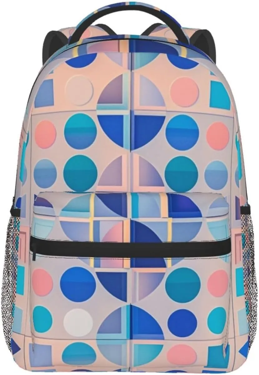 With Adjustable Shoulder Straps for tempt reproduce Camping Travel Walking Cycling Men Women Polyester Colorful Black Geometric Stripes 80S 90S Style Art Daypack Big Capacity Shoulder Bag 