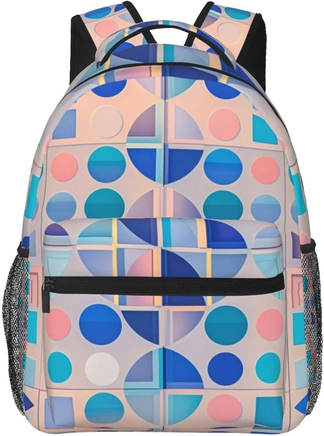With Adjustable Shoulder Straps for tempt reproduce Camping Travel Walking Cycling Men Women Polyester Colorful Black Geometric Stripes 80S 90S Style Art Daypack Big Capacity Shoulder Bag 