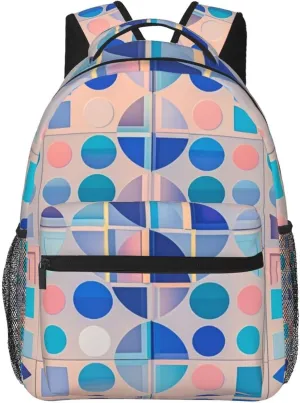 With Adjustable Shoulder Straps for tempt reproduce Camping Travel Walking Cycling Men Women Polyester Colorful Black Geometric Stripes 80S 90S Style Art Daypack Big Capacity Shoulder Bag 