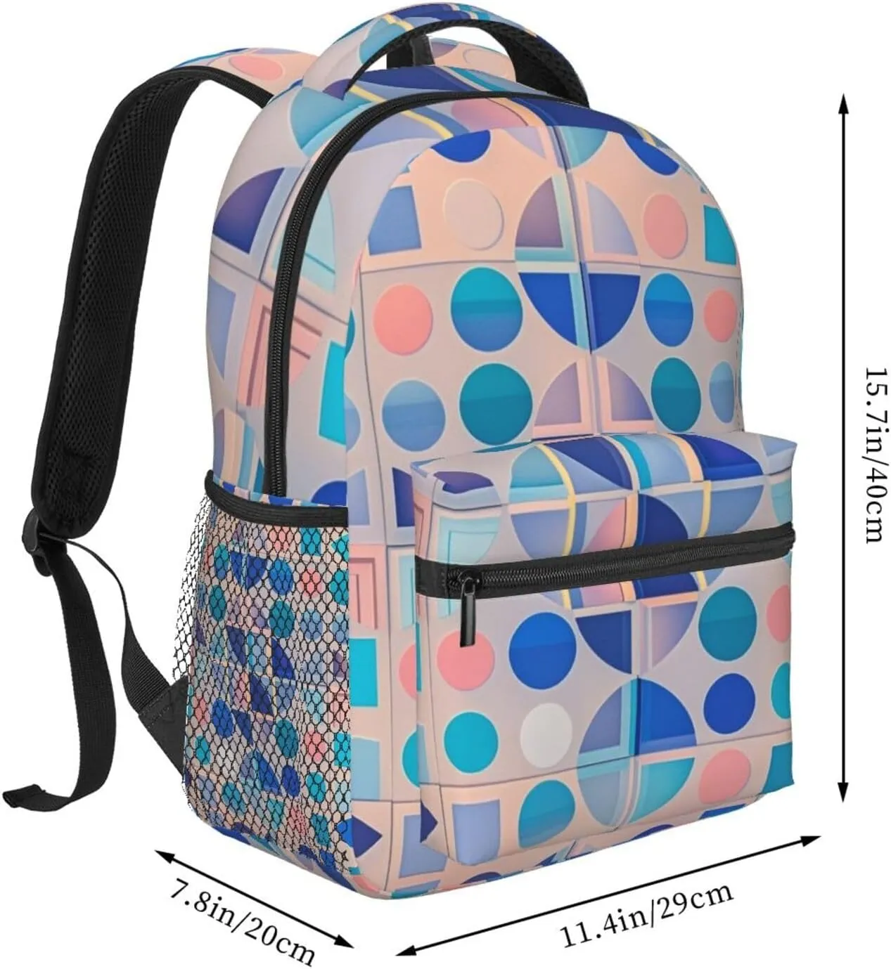 With Adjustable Shoulder Straps for tempt reproduce Camping Travel Walking Cycling Men Women Polyester Colorful Black Geometric Stripes 80S 90S Style Art Daypack Big Capacity Shoulder Bag 