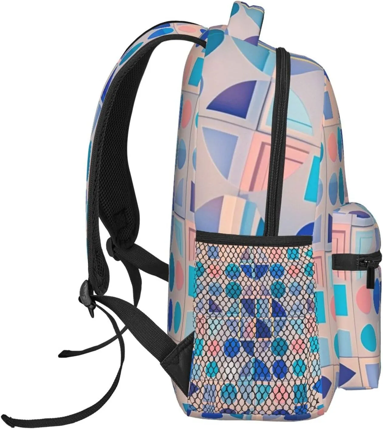 With Adjustable Shoulder Straps for tempt reproduce Camping Travel Walking Cycling Men Women Polyester Colorful Black Geometric Stripes 80S 90S Style Art Daypack Big Capacity Shoulder Bag 