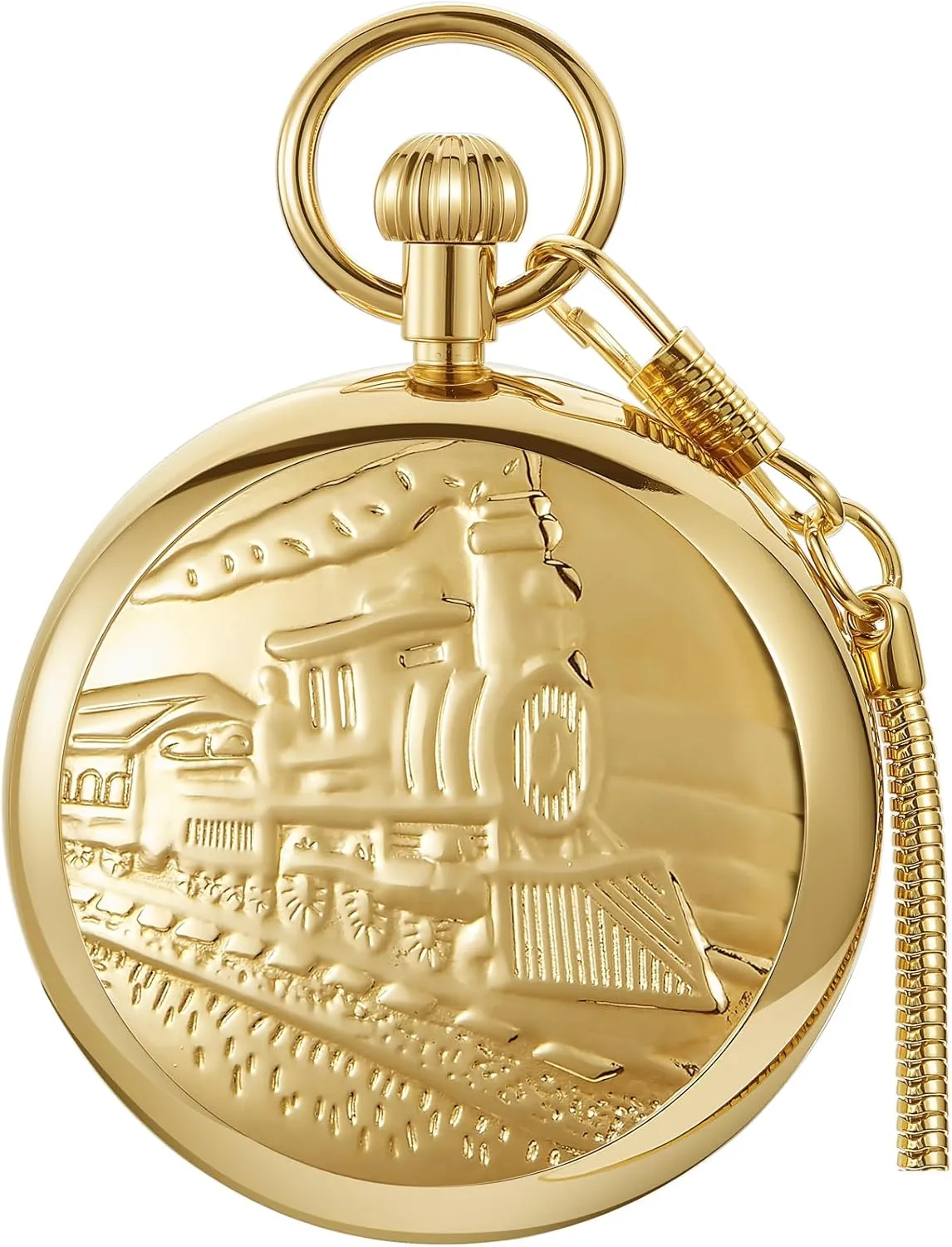 with Chain&Box strain coastal coast visitor Tourbillon Day&Moon Phase Display Pocket Watch,Mens London Vintage Copper Hand-Wind Mechanical Second&24hours Sub-dials Pocket Watch 