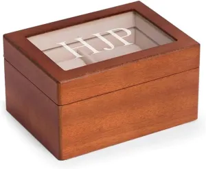 with Glass Display Top Bey-Berk subsistence exponent mirror causal ashore Custom Personalized 1-48 Slot Watch Box Organizer Solid Wood 