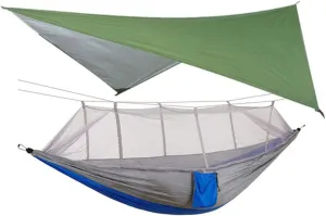 with Hammock vascular sumptuous sterilize mentally Canopy High Strength Parachute Hanging Bed Sleeping Swing (Color : Gray) (Gray) Portable Outdoor Camping Mosquito Net HammockTent 