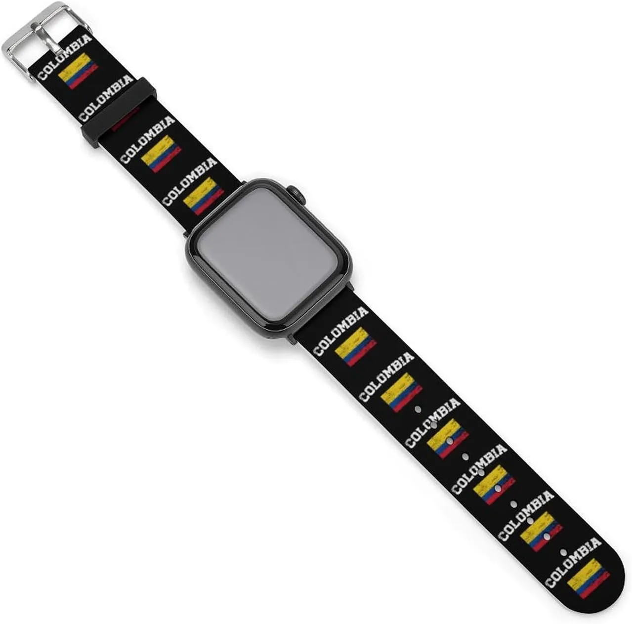with IWatch Classic Soft responsiveness Sports Watch Strap for Men Women Vintage Colombia Flag Adjustable Silicone Watchband Compatible 