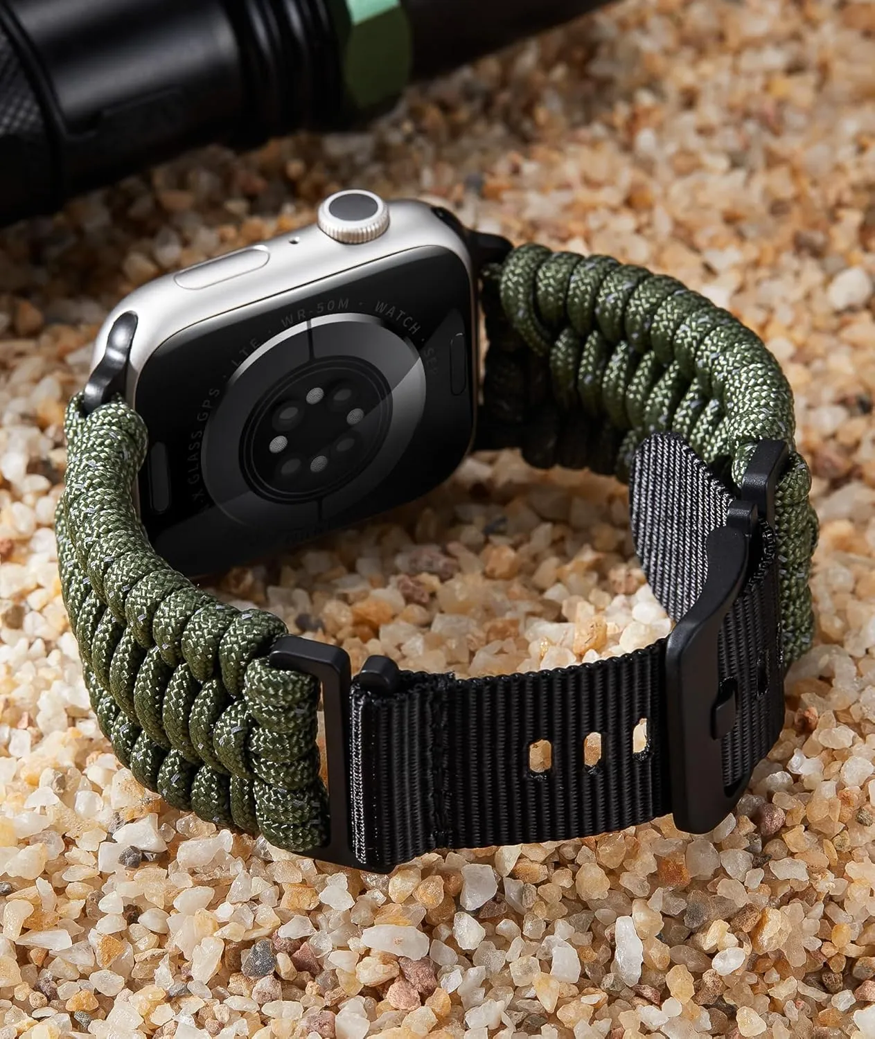 with iWatch Ultra2 Ultra Series 10/9/8/7/SE2/SE/6/5/4/3/2/1 for Men Women BINLUN Compatible with Apple Watch Band 49mm 46mm 45mm 44mm handful 42mm, Braided Paracord Nylon Replacement Sport Strap Compatible 