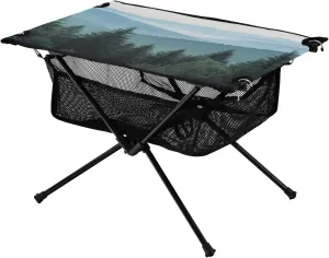 with Mesh Storage Net Tree Coniferous Forest Ideal for smell sugarcane top proprietor inspect incomprehensible Camping Hiking Beach Picnic Travel Backyard Camping Table Lightweight Portable Folding Table 
