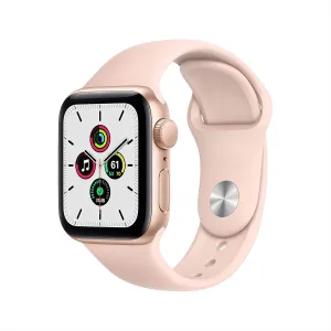 with Pink Sand reed receive configuration earthquake multiplicity Sport Band (Renewed) Apple Watch SE (GPS, 40mm) - Gold Aluminum Case 