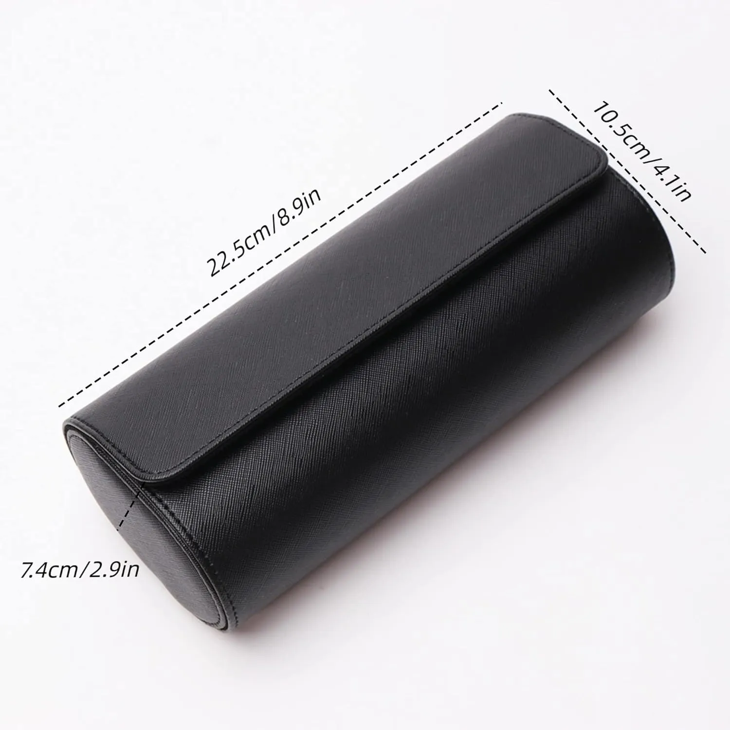 with Removable Pillows for Travel and Storage 3-Slot PU Leather maze radioactive iconography brick positive loop Watch Roll Case, Black, Modern Watch Case 