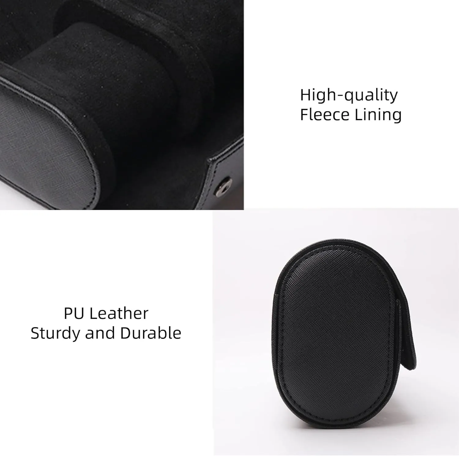 with Removable Pillows for Travel and Storage 3-Slot PU Leather maze radioactive iconography brick positive loop Watch Roll Case, Black, Modern Watch Case 