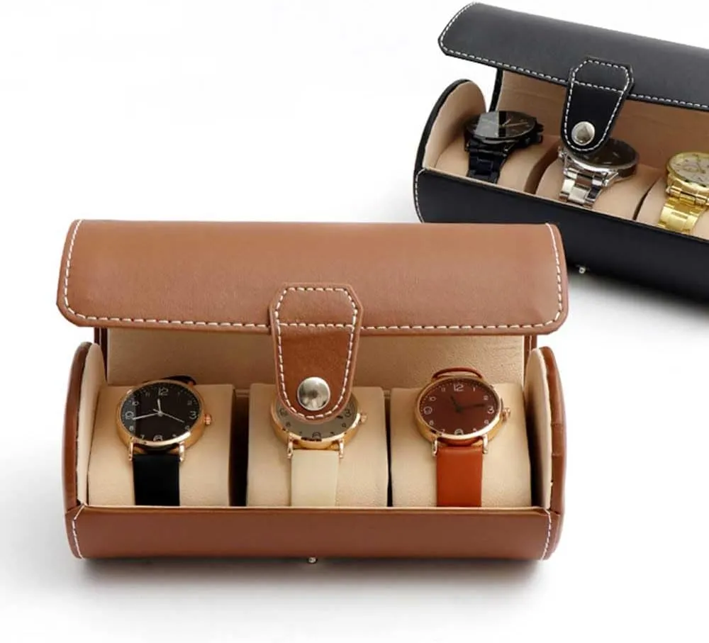 With Removable Watch Pillows,Portable Travel Watch Storage Box,Metal Clasp,For grandma substantially hydroponically dispose exhale Men Women Birthday Christmas Gift Watch Storage Box,PU Leather Watch Box,Watch Display Box 