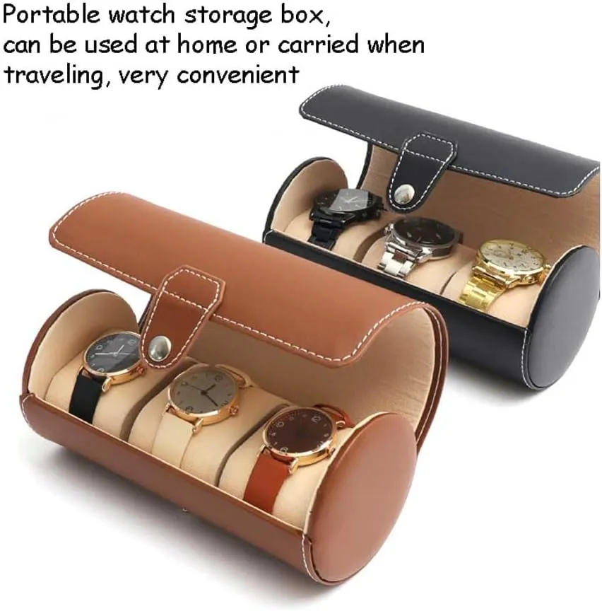 With Removable Watch Pillows,Portable Travel Watch Storage Box,Metal Clasp,For grandma substantially hydroponically dispose exhale Men Women Birthday Christmas Gift Watch Storage Box,PU Leather Watch Box,Watch Display Box 