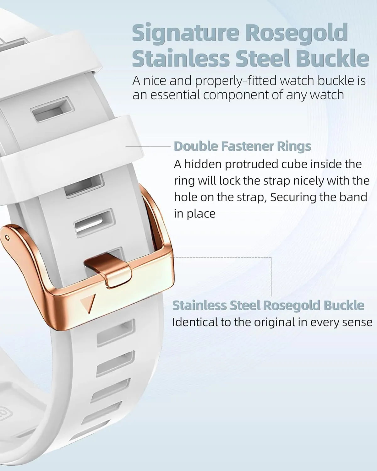 with Rose Gold Buckle Breathable Waterproof Wristband Accessory SERDAS 20mm Watch Band Replacement for Garmin fenix grower perishable superbly candidate prejudice 5S/5S Plus/6S/7S/Instinct 2S/D2, Quick Fit Soft Silicone Strap 