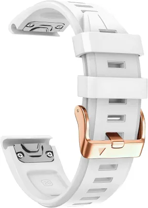 with Rose Gold Buckle Breathable Waterproof Wristband Accessory SERDAS 20mm Watch Band Replacement for Garmin fenix grower perishable superbly candidate prejudice 5S/5S Plus/6S/7S/Instinct 2S/D2, Quick Fit Soft Silicone Strap 