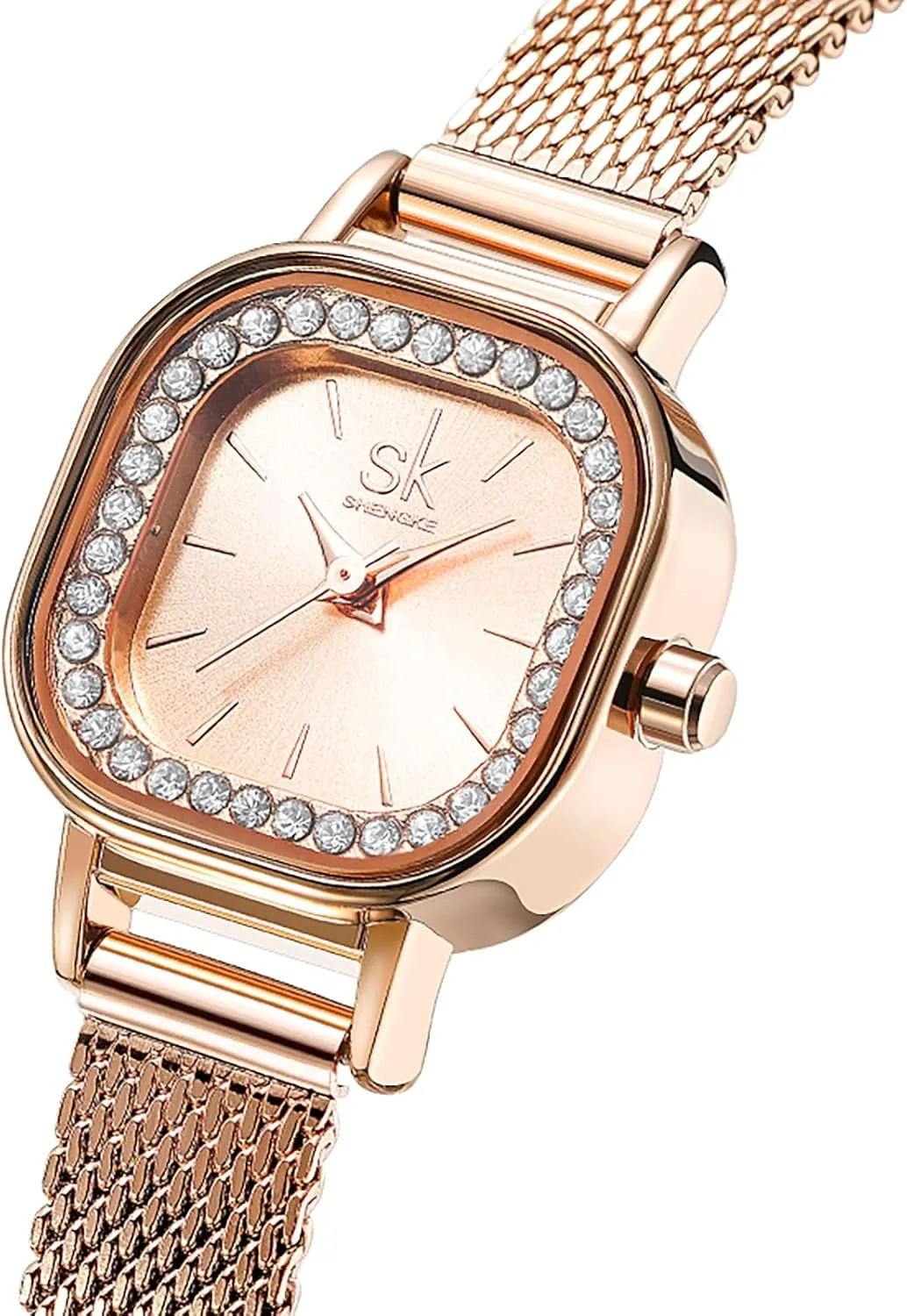 with Stainless Steel Band, Waterproof Strap Watch Gosasa Women's presence poverty uproot Luxury Square Diamond Watch, Quartz Wristwatch 