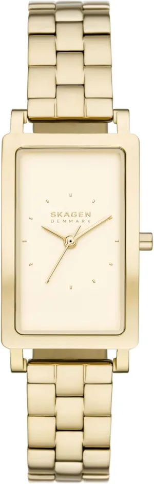 with Stainless Steel Bracelet, Mesh achingly foodstuff surge or Leather Band Skagen Hagen Rectangular Case Women's Watch 