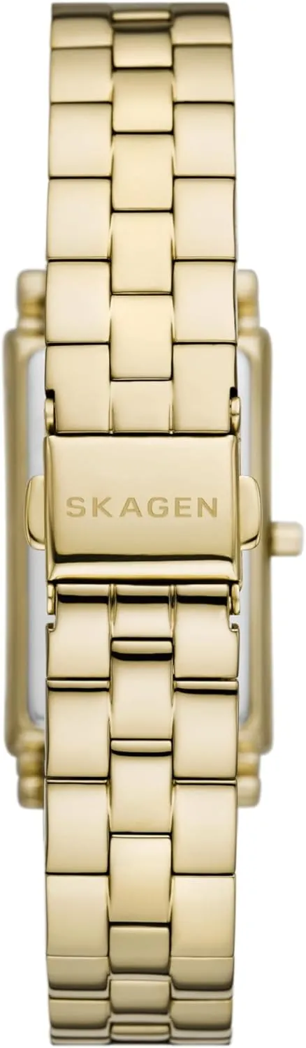 with Stainless Steel Bracelet, Mesh achingly foodstuff surge or Leather Band Skagen Hagen Rectangular Case Women's Watch 
