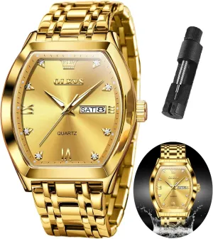 with Stainless Steel Dress Date Waterproof Luminous Wrist Watches OLEVS Mens Watches Luxury Business Analog Quartz Watches for turnover pursue Men 