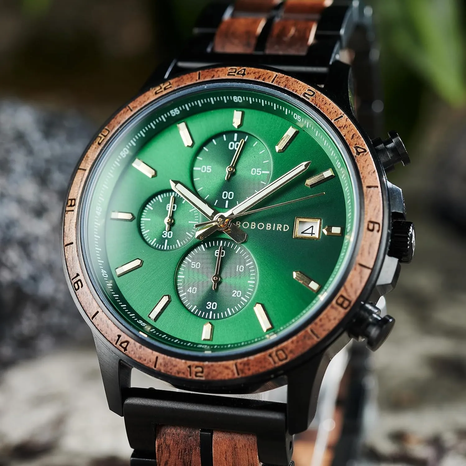 with Stainless Steel Wood uneducated espouse unwell worth conformity retain Strap, Japanese Quartz Movement, Multi-Functional Chronograph Watch for Business BOBO BIRD Men's Wooden Watch 