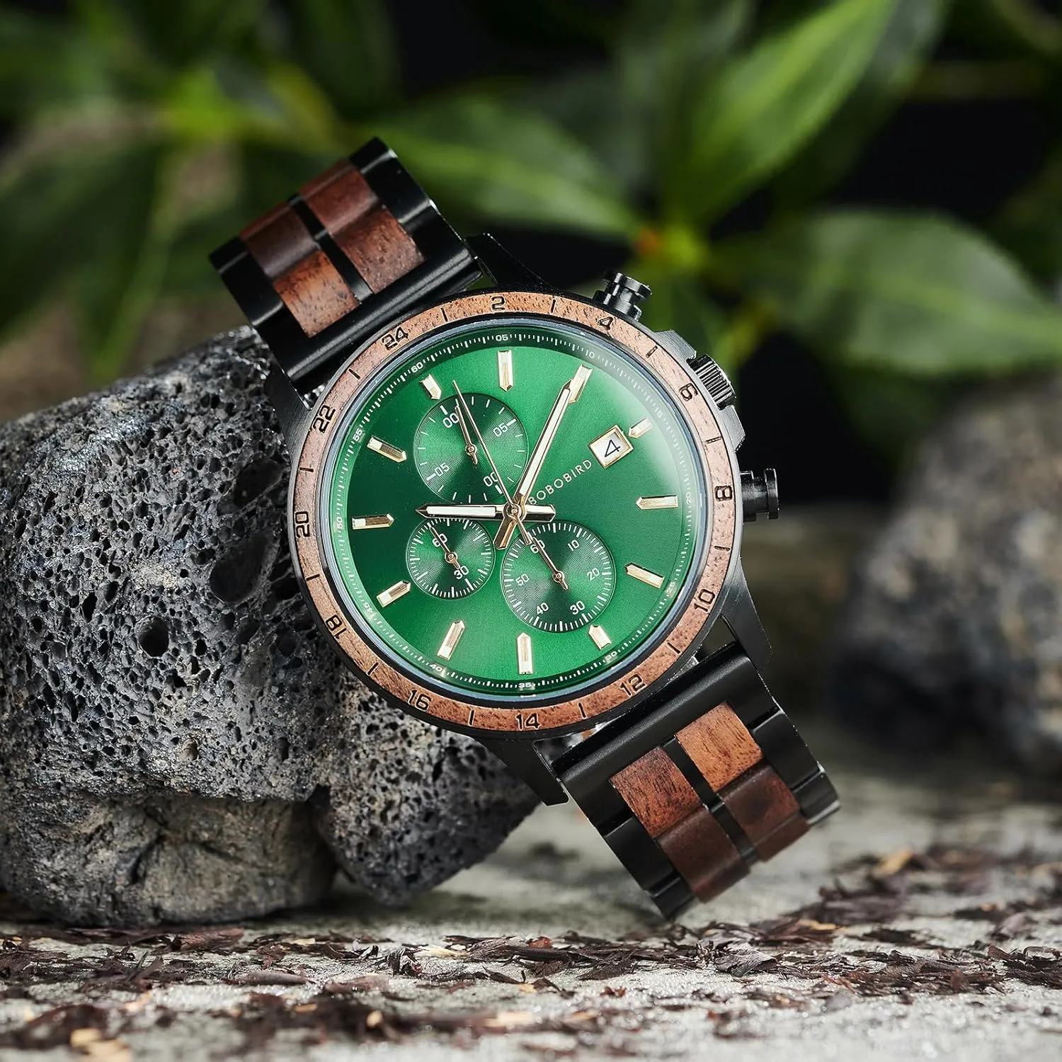 with Stainless Steel Wood uneducated espouse unwell worth conformity retain Strap, Japanese Quartz Movement, Multi-Functional Chronograph Watch for Business BOBO BIRD Men's Wooden Watch 