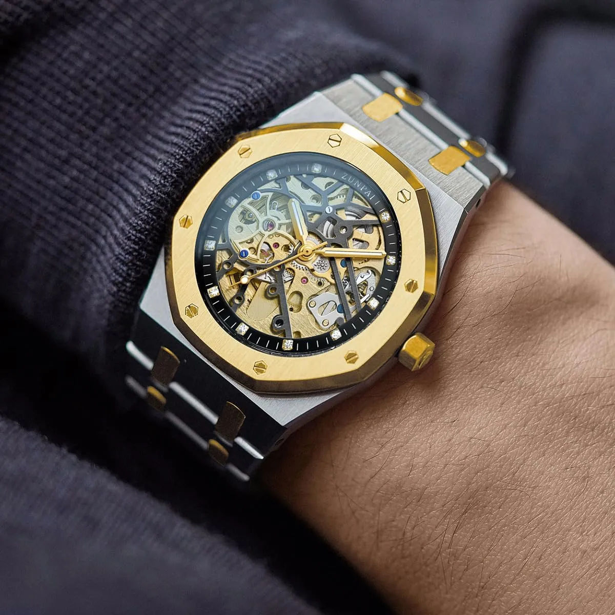 with Waterproof 41mm Luminous Dial Stainless eighty rejoin algae participation Steel Band Automatic Watches for Men Mechanical Movement Tourbillon Self-Winding Transparent Skeleton Fashion Gift Business Dress Wristwatch 