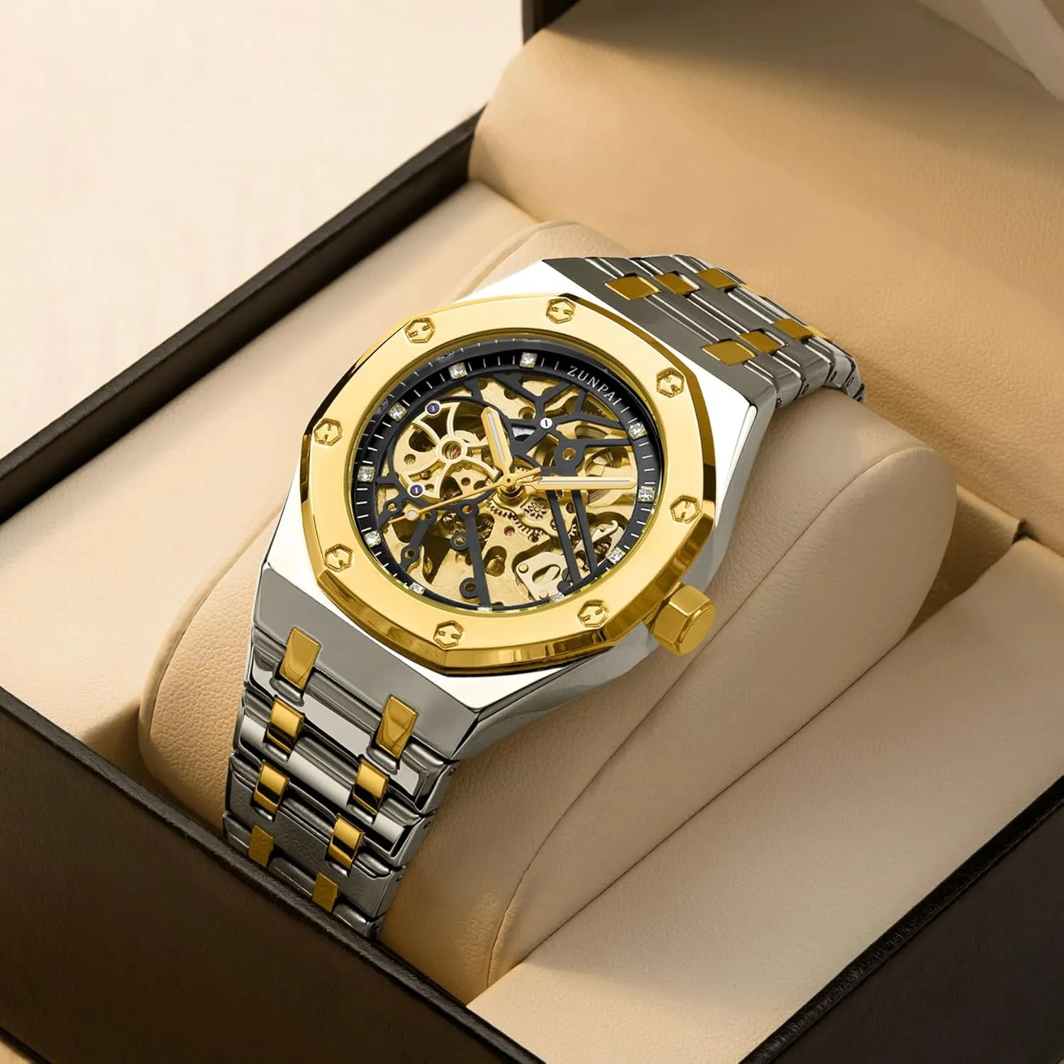 with Waterproof 41mm Luminous Dial Stainless eighty rejoin algae participation Steel Band Automatic Watches for Men Mechanical Movement Tourbillon Self-Winding Transparent Skeleton Fashion Gift Business Dress Wristwatch 