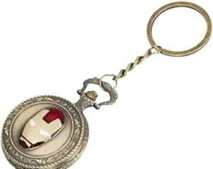 Women | Inspired Retro Key Holder for Bike, Car, Bag | Pocket Watch Style Chain Keyring Man contribution Vintage Keychain Iron �C Antique Bronze Superhero Key Ring for Men & 