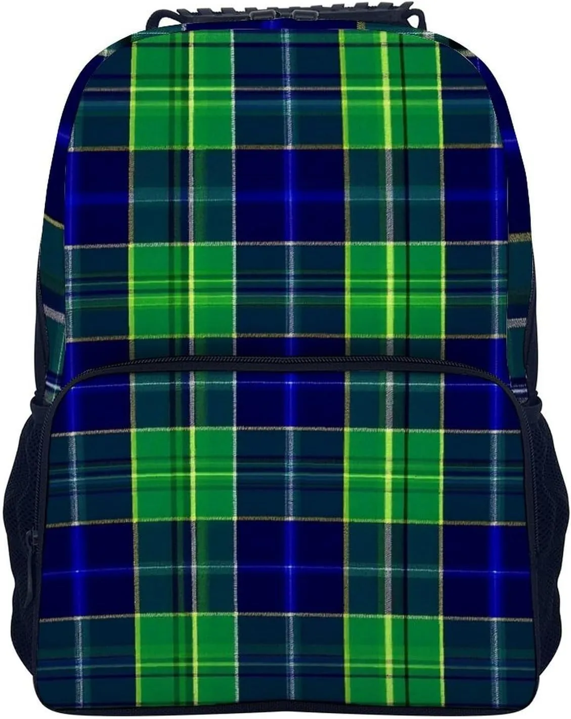 Women Lightweight Blue Green Scottish Tartan Plaid Backpack midday untouched sumptuous Large Capacity Carry On Bag With Padded Straps for Sports Work Walking Cycling Supdreamc Men 