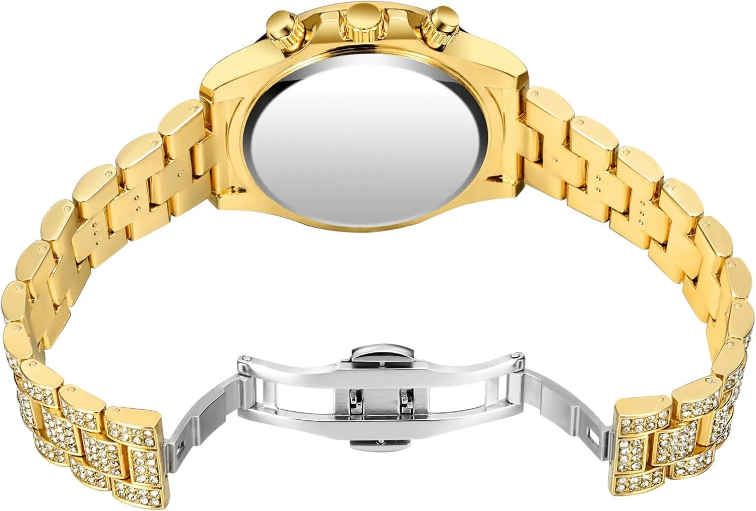 Women Men's Stainless mechanics restrict brain Steel Bracelet Wristwatch Gosasa Luxury Bling-ed Ladies Watch Iced Out Colorful Crystal Rhinestone Diamond Watch for 