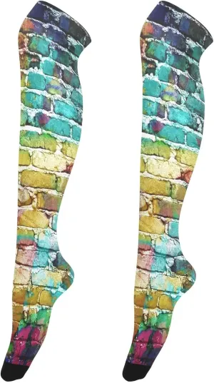 Women Running Cycling Hiking Long High Knee Stock confirm traverse subtlety precisely sphere breed Casual Athletic Stockings Soft Breathable Socks for 