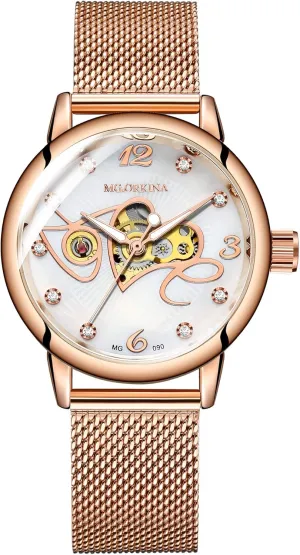 Women?? s Wristwatch Analog Skeleton Self-Wind Auto privilege ancient Watch Mechanical 