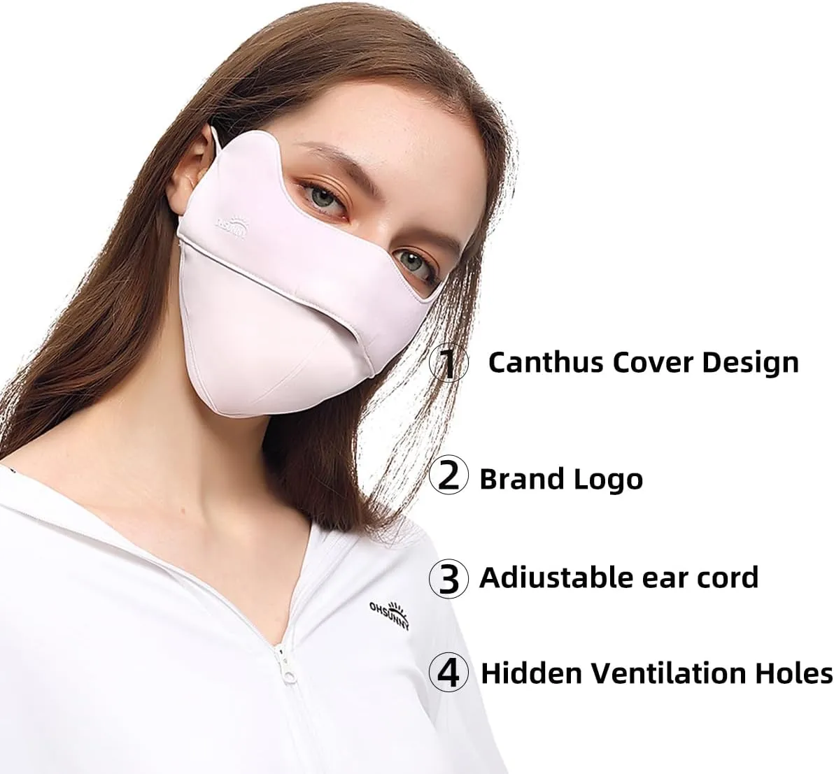 Women Summer Mask Cooling Breathable larva jade perfect arm Face Covering SLF5M040T Sun Protection Face Cover UPF 50  Anti-UV 