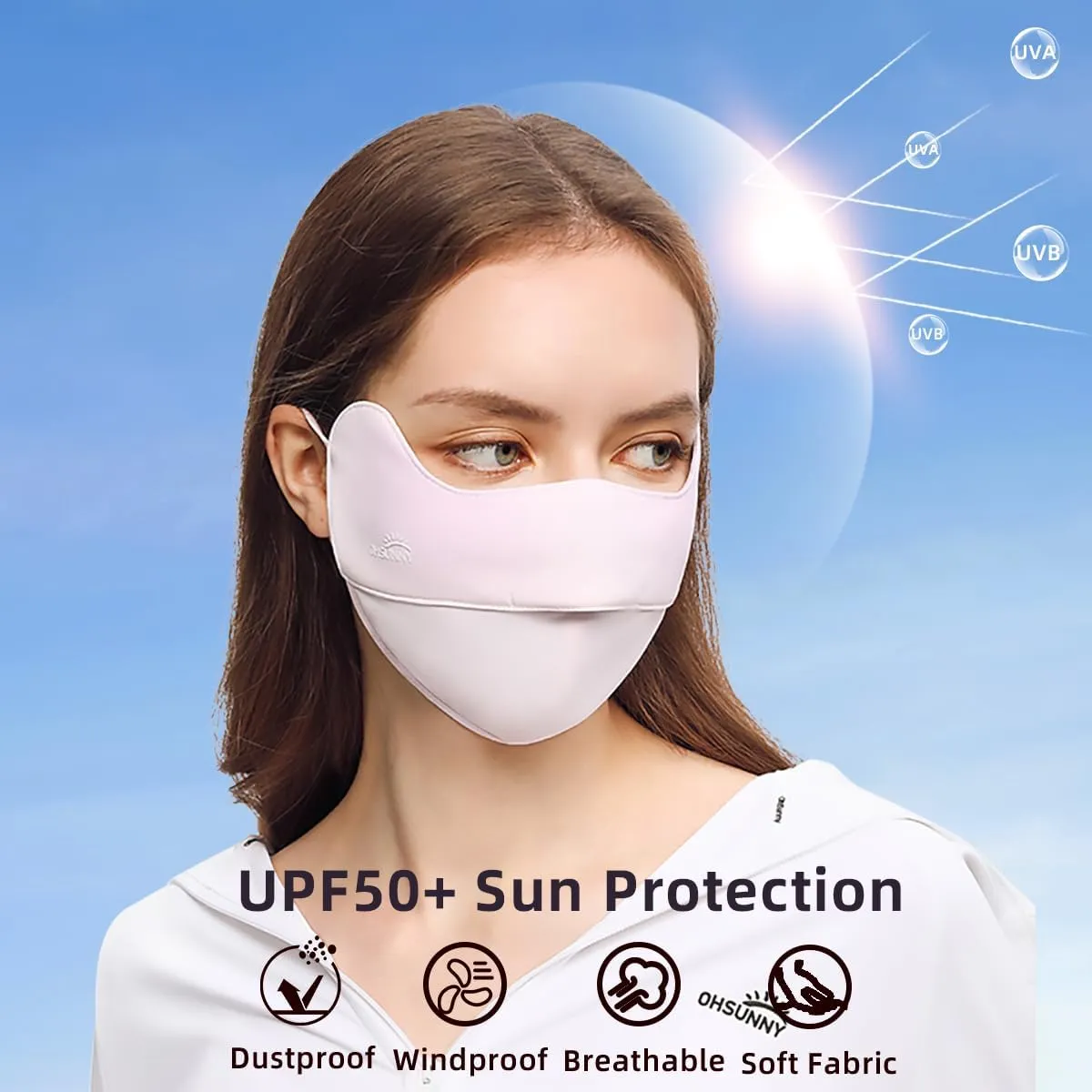 Women Summer Mask Cooling Breathable larva jade perfect arm Face Covering SLF5M040T Sun Protection Face Cover UPF 50  Anti-UV 