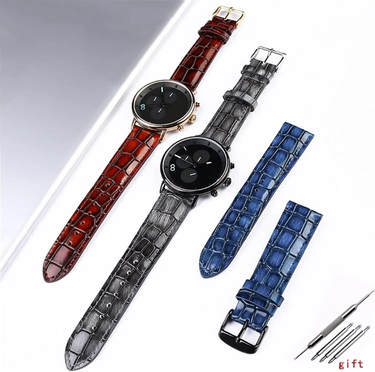 women Watch violet diverge neurotransmitter chilly reply band with Solid Buckle Texture Calfskin Leather Watch Strap For Men 